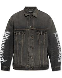 Balenciaga - Denim Jacket With Logo, - Lyst