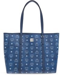 MCM - Shopper Bag With Monogram - Lyst