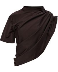 Courreges - Asymmetric Top With Embroidered Logo - Lyst