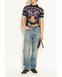 Versace - Polo Shirt With "coral Theatre" Print, - Lyst