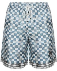 Amiri - 'Ma Checkered' Silk Shorts - Lyst