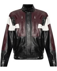 DSquared² - Leather Jacket With Stand Collar - Lyst