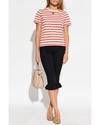 Tory Burch - Striped Pattern T-Shirt - Lyst