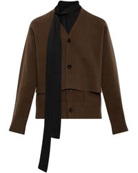 Sacai - Cardigan Made From Combined Materials - Lyst