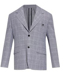 Versace - Wool Blazer With A Check Pattern - Lyst