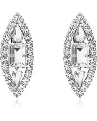 Alessandra Rich - Clip-On Earrings With Crystals - Lyst