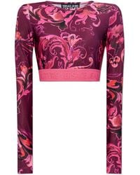 Versace Jeans Couture - Short Top With Long Sleeves - Lyst