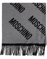 Moschino - Wool Scarf With Monogram - Lyst