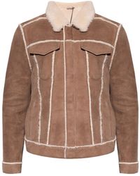 AllSaints 'hayle' Shearling Jacket - Brown