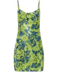 Versace Jeans Couture - Sequin Dress With Barocco Pattern - Lyst