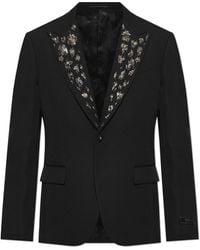 Versace - Blazer With Shimmering Appliqués - Lyst