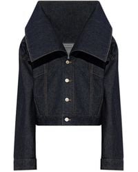 Balenciaga - Denim Jacket With A High Collar - Lyst