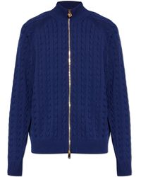 Versace - Cardigan With Stand-Up Collar - Lyst