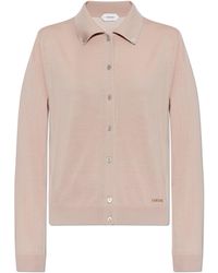 Versace - Cardigan With Embroidered Logo - Lyst