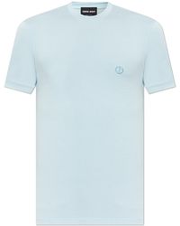 Giorgio Armani - T-Shirt With Embroidered Logo - Lyst