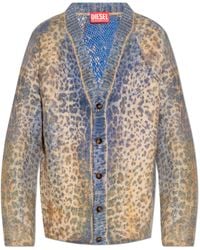 DIESEL - Cardigan With Animal Motif K-Penros-A - Lyst