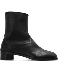 Maison Margiela - Leather Heeled Ankle Boots With "Tabi" Cut-Out - Lyst