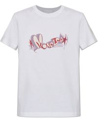 Moncler - T-Shirt With Printed Logo - Lyst