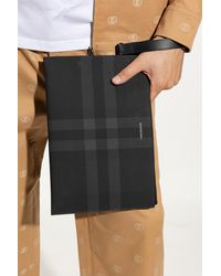 Mens Bags Pouches and wristlets Save 26% Burberry Cotton Horseferry-print Clutch Bag in Black for Men 