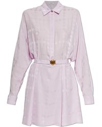 Versace - Silk Dress With The Head Of Medusa - Lyst