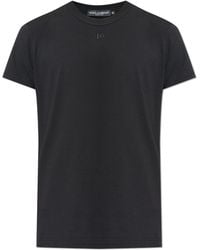 Dolce & Gabbana - T-Shirt With Embroidered Logo - Lyst