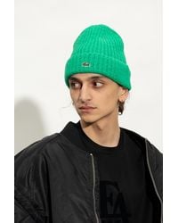 Lacoste Beanie With Logo - Green