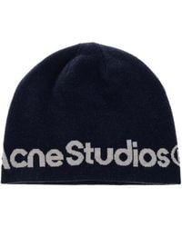Acne Studios - Wool Beanie With Logo - Lyst