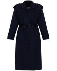 Versace - Double-Breasted Wool Trench Coat - Lyst