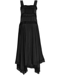 Ganni - Dress With Lace Inserts - Lyst