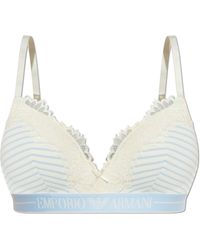 Emporio Armani - Bra With Stripe Pattern - Lyst