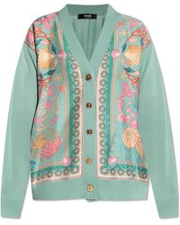 Versace - Cardigan Made Of Combined Fabrics - Lyst