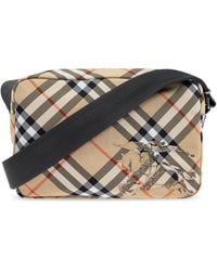 Burberry - Check Pattern Shoulder Bag - Lyst