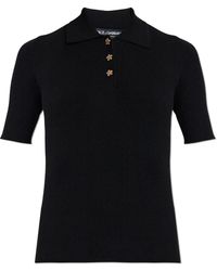 Dolce & Gabbana - Ribbed Polo With Shimmering Buttons - Lyst