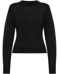 Ami Paris - Wool Sweater With Embroidered Logo - Lyst