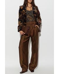 Etro - Patterned Crease Trousers - Lyst