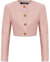 Balmain - Leather Jacket - Lyst