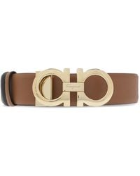 Ferragamo - Leather Belt With Logo - Lyst
