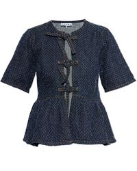 Ganni - Denim Top - Lyst