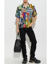 Versace - Silk Shirt With "Medusa Collage" Print - Lyst