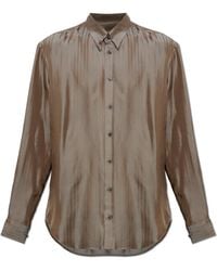 Giorgio Armani - Shirt With A Herringbone Pattern - Lyst