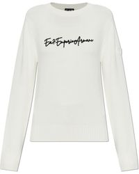 EA7 - Sweater With Embroidered Logo - Lyst