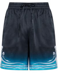 CASABLANCA - Silk Shorts With Print - Lyst