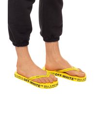Off-White c/o Virgil Abloh Logo Print Flip Flops - Yellow
