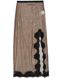 Valentino Garavani - Transparent Skirt With Lace Trim - Lyst