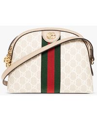 Gucci - Ophidia Small GG Shoulder Bag In Beige/white - Lyst