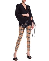 Burberry Patterned Leggings Beige - Brown
