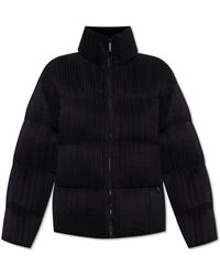 Emporio Armani - Pleated Jacket With Stand-Up Collar - Lyst