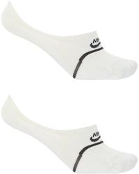 Nike Embroidered No-show Socks 2-pack - White