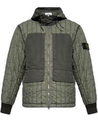 Stone Island - Quilted Jacket With Logo - Lyst