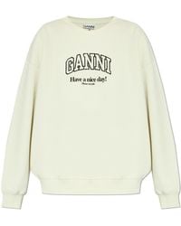 Ganni - Sweatshirt With Logo - Lyst